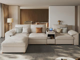 EASE MOOSE Modular Sectional Sofa, Leather Sectional Couch, Deep Brown