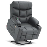 MCombo Power Lift Recliner Chair, Leather 7287 (Dark Brown, Medium)