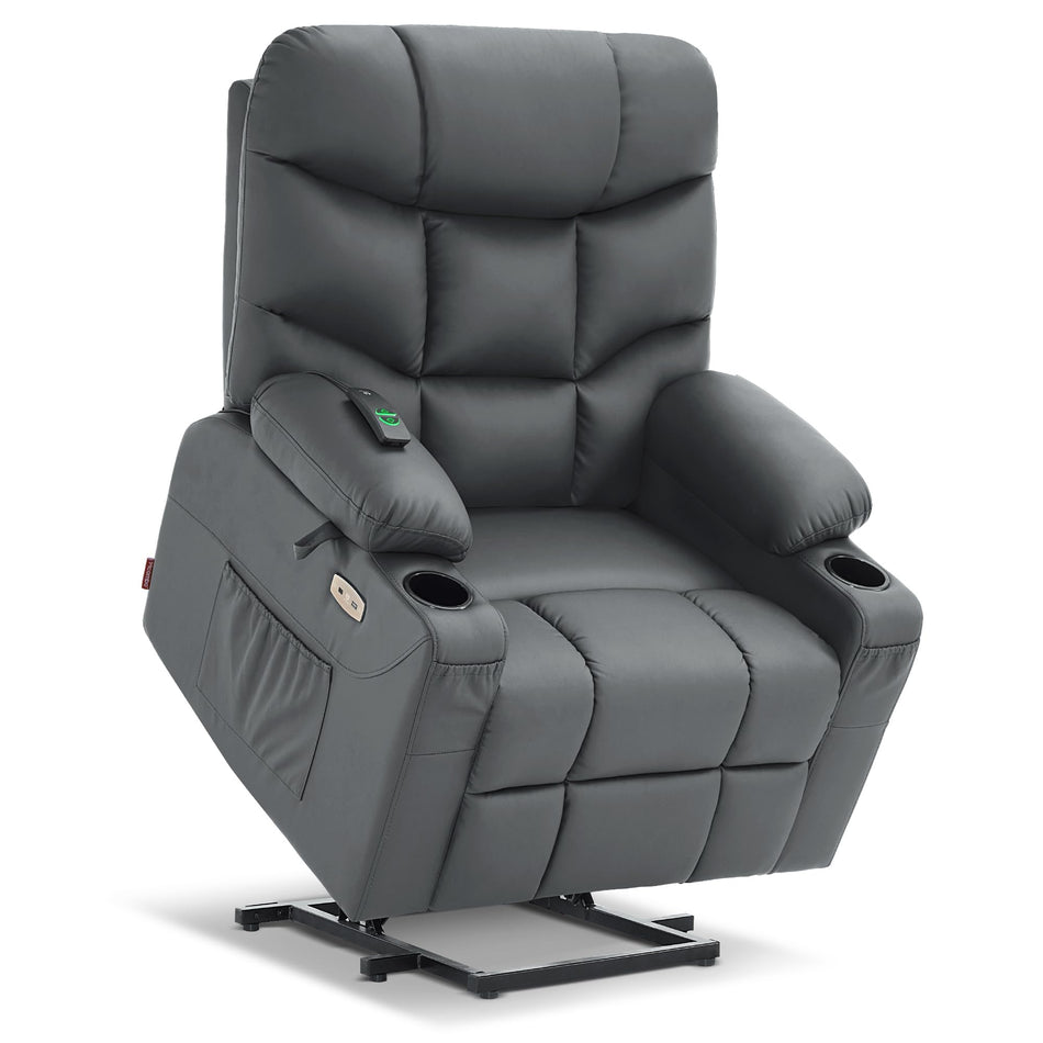 MCombo Power Lift Recliner Chair, Leather 7287 (Dark Brown, Medium)