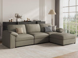 EASE MOOSE Modular Sectional Sofa, Leather Sectional Couch, Deep Brown