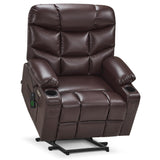 MCombo Power Lift Recliner Chair, Leather 7287 (Dark Brown, Medium)