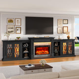 Naice 72" Electric Fireplace with Mantel Fireplace TV Stand for Living Room