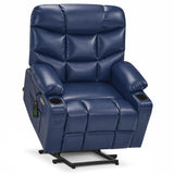 MCombo Power Lift Recliner Chair, Leather 7287 (Dark Brown, Medium)