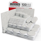 Felt Furniture Pads X-PROTECTOR 133 PCS Premium Furniture Pads - Felt Pads Furniture Feet Best Wood Floor Protectors - Protect Your Hardwood & Laminate Flooring! Brown and Beige