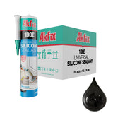 Akfix 100E RTV Clear Silicone Caulk (48x10.1 fl.oz.) - 100% Waterproof Silicone Sealant for Kitchen and Bathroom, Shower, Toilet, Sink, Window and Door, No Yellowing | Clear, 48 Pack