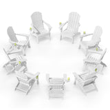 Plawdlik Folding Adirondack Chair with Cup Holder, HDPE All-Weather, Navy