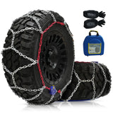 DEDC Tire Chains for Pickup Trucks, Anti Skid Snow Chains for Off Road SUV, Tire Traction Winter Ice Iced Cold Road, 1 Min Quick Fit 255 265 275 285 - Set of 2(KS1618)