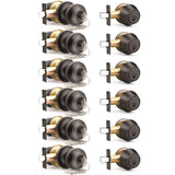 6 Pack Entry Door Locksets with Single Cylinder Deadbolt, Oil Rubbed Bronze Exterior Door Lock Set with Same Key, Front Roound Door Knob and Deadbolt Set