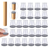 32 Pcs Chair Leg Protectors for Hardwood Floors, Silicone Felt Furniture Leg Cover Pad for Protecting Floors from Scratches and Noise, Smooth Moving, Large(Fit Round Diameter：1-5/16" to 2")