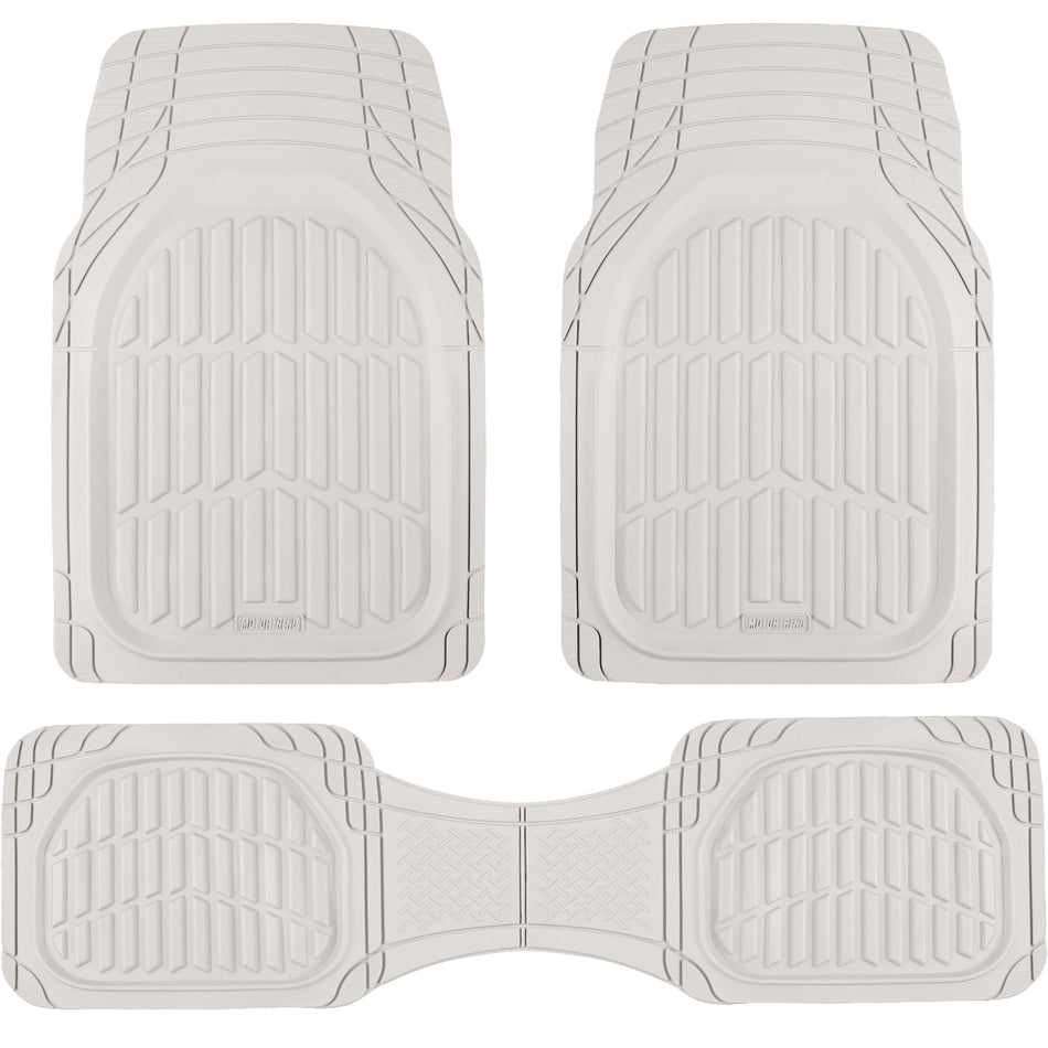 Motor Trend FlexTough Floor Mats for Cars, Black Deep Dish All-Weather Car Mats, Waterproof Trim-to Fit Automotive Floor Mats for Cars Trucks SUV, Universal Floor Liner Car Accessories