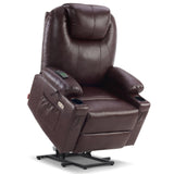 MCombo Electric Power Lift Recliner Chair Sofa with Massage and Heat for Elderly, 3 Positions, 2 Side Pockets, and Cup Holders, USB Ports, Faux Leather 7040 (Light Brown, Medium)