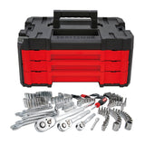 CRAFTSMAN 230 Pcs Mechanics Tool Set, Socket Wrench Set, Car Tool Kit with VERSASTACK Toolbox, SAE and Metric,1/4 in, 3/8 in, and 1/2 Drive, Short and Long Arm Hex Keys (CMMT45306)