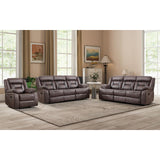 EBELLO Faux Leather Recliner Sofa Furniture Set for Living Room, Recliner Chair, Manual Loveseat, 3 Seat Recliniing Sofa Couch Set for Meeting Room, Brown