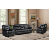 EBELLO Faux Leather Recliner Sofa Furniture Set for Living Room, Recliner Chair, Manual Loveseat, 3 Seat Recliniing Sofa Couch Set for Meeting Room, Brown