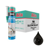 Akfix 100E RTV Clear Silicone Caulk (48x10.1 fl.oz.) - 100% Waterproof Silicone Sealant for Kitchen and Bathroom, Shower, Toilet, Sink, Window and Door, No Yellowing | Clear, 48 Pack