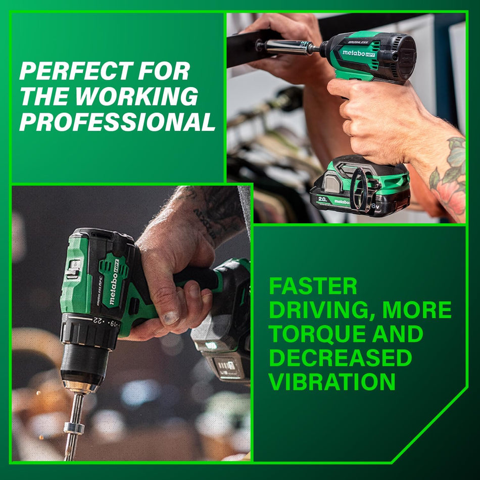 Metabo HPT 18V Cordless Brushless Drill Impact Driver, KC18DEXQB
