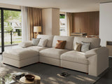 EASE MOOSE Modular Sectional Sofa, Leather Sectional Couch, Deep Brown
