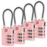 TRAVOCE TSA Approved Luggage Locks, Combination Cable Locks, 4 Pack, Black