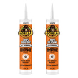 Gorilla Waterproof Caulk & Seal Silicone Sealant, 10oz Cartridge (Pack of 1) - White Caulking Sealant for Kitchen, Window, Bath, Marine, Door and More