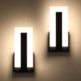 Joosenhouse Modern LED Wall Sconces Up and Down Wall Mount Light Black 3000K Warm White Wall Lights Set of 2, Indoor Wall Lighting for Hallways, Bedrooms, Hallways, Living Room Indoor Wall Lights