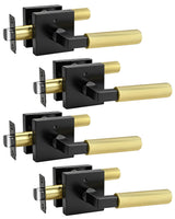 KNOBWELL 4 Pack Door Handles Black Matte Interior Door Levers for Closet Hallway Pantry Doorknob with No-Lock