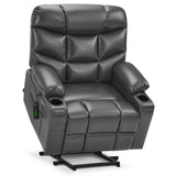 MCombo Power Lift Recliner Chair, Leather 7287 (Dark Brown, Medium)