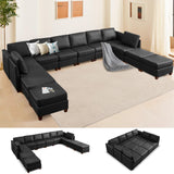 Modern Sectional Sofa,Faux Leather Modular Sectional Couchs with Storage