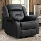 EBELLO Faux Leather Recliner Sofa Furniture Set for Living Room, Recliner Chair, Manual Loveseat, 3 Seat Recliniing Sofa Couch Set for Meeting Room, Brown