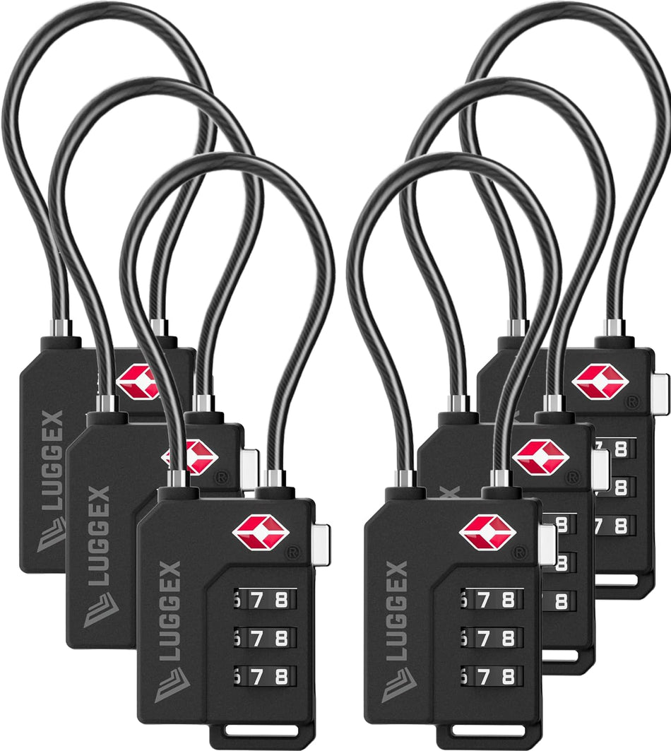 LUGGEX 10 Pack TSA Locks for Luggage, Luggage Locks TSA Approved