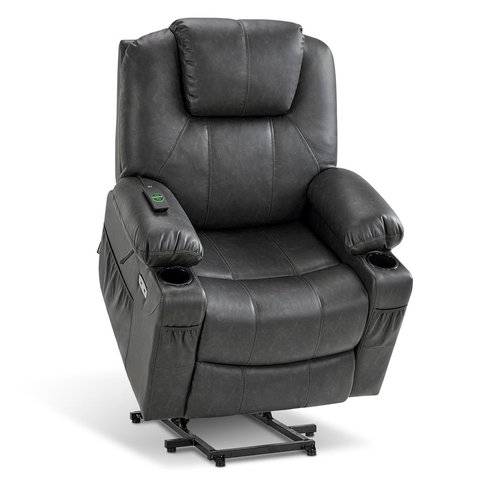 MCombo Power Lift Recliner Chair for Elderly, Heat and Massage 7040(Medium)