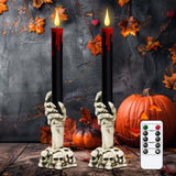 GenSwin Flameless Ivory Taper Candles Flickering with 10-Key Remote, Battery Operated Led Warm 3D Wick Light Window Candles Real Wax Pack of 6, Christmas Home Wedding Decor(0.78 X 9.64 Inch)