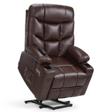 MCombo Power Lift Recliner Chair, Leather 7287 (Dark Brown, Medium)