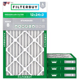 Filterbuy 16x25x1 Air Filter MERV 8 (MPR 700) Dust Defense Replacement (4-Pack), Electrostatic Pleated HVAC AC Furnace Filters, Made in USA (Actual Size: 15.50 x 24.50 x 0.75)
