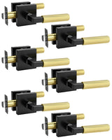 KNOBWELL 4 Pack Door Handles Black Matte Interior Door Levers for Closet Hallway Pantry Doorknob with No-Lock