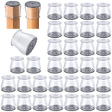 32 Pcs Chair Leg Protectors for Hardwood Floors, Silicone Felt Furniture Leg Cover Pad for Protecting Floors from Scratches and Noise, Smooth Moving, Large(Fit Round Diameter：1-5/16" to 2")