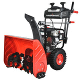 PowerSmart Gas Snow Blower 24-Inch 2-Stage Self-Propelled 212cc Engine Gas Powered with Electric Start, LED Light
