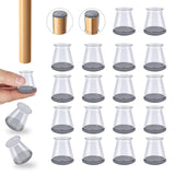 32 Pcs Chair Leg Protectors for Hardwood Floors, Silicone Felt Furniture Leg Cover Pad for Protecting Floors from Scratches and Noise, Smooth Moving, Large(Fit Round Diameter：1-5/16" to 2")