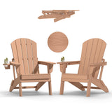 Plawdlik Folding Adirondack Chair with Cup Holder, HDPE All-Weather, Navy