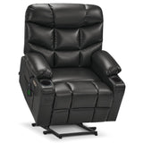 MCombo Power Lift Recliner Chair, Leather 7287 (Dark Brown, Medium)