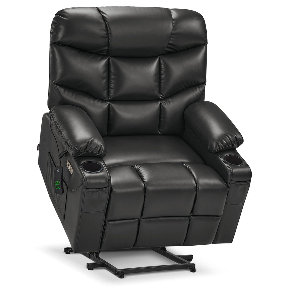 MCombo Power Lift Recliner Chair, Leather 7287 (Dark Brown, Medium)