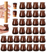 32 Pcs Chair Leg Protectors for Hardwood Floors, Silicone Felt Furniture Leg Cover Pad for Protecting Floors from Scratches and Noise, Smooth Moving, Large(Fit Round Diameter：1-5/16" to 2")