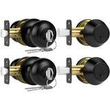 5 Pack Front Door Lock Set, Keyed Alike Exterior Door Lock Set with Deadbolt, Single Cylinder Deadbolt Lock and Entry Door Knob Set,Round Ball Brushed Nickel Door Knobs with Lock and Keys