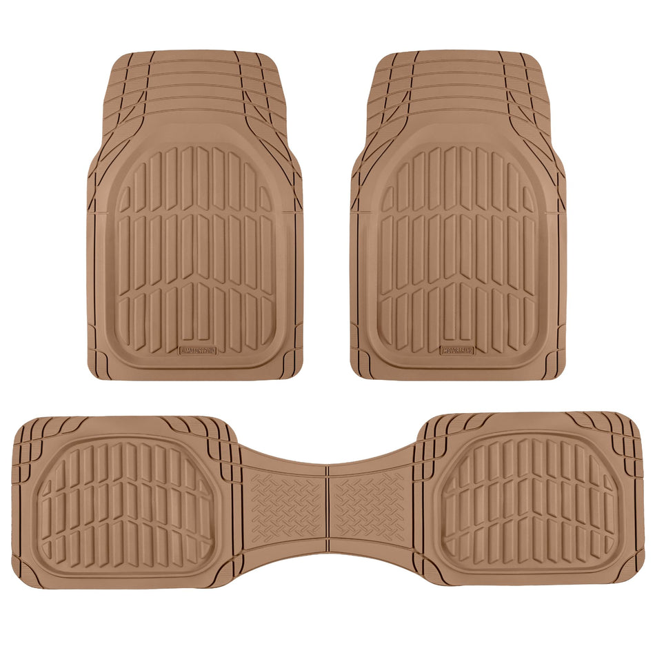 Motor Trend FlexTough Floor Mats for Cars, Black Deep Dish All-Weather Car Mats, Waterproof Trim-to Fit Automotive Floor Mats for Cars Trucks SUV, Universal Floor Liner Car Accessories