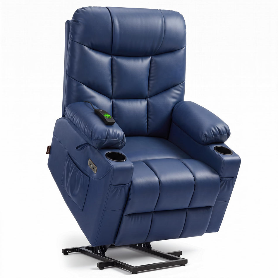 MCombo Power Lift Recliner Chair, Leather 7287 (Dark Brown, Medium)