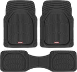 Motor Trend FlexTough Floor Mats for Cars, Black Deep Dish All-Weather Car Mats, Waterproof Trim-to Fit Automotive Floor Mats for Cars Trucks SUV, Universal Floor Liner Car Accessories
