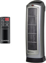 Lasko Tower Space Heater Indoor, Compact Electric Heaters for Indoor Use, Small Space Heater with Remote, Ideal Lasko Space Heaters for Indoor Use, 22.5 Inches, Grey/Black, 1500W, 751320