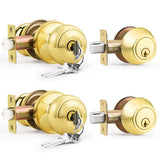 6 Pack Entry Door Locksets with Single Cylinder Deadbolt, Oil Rubbed Bronze Exterior Door Lock Set with Same Key, Front Roound Door Knob and Deadbolt Set