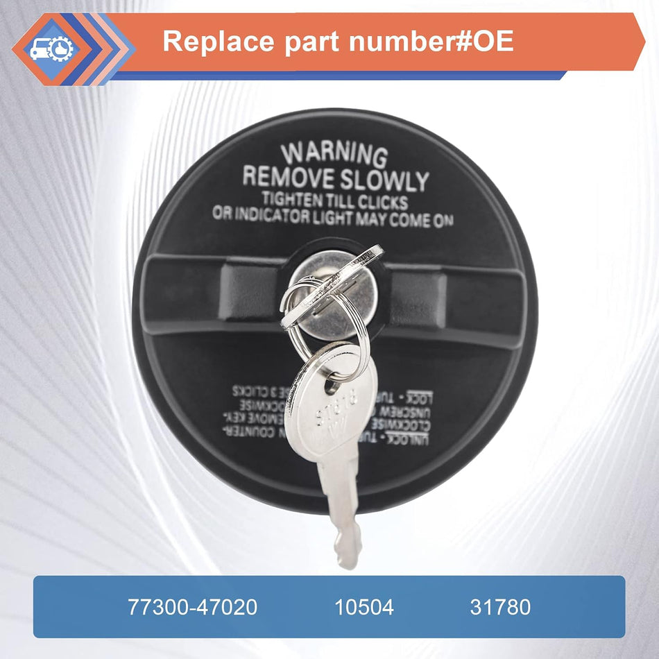 Locking Gas Cap W/2 Keys, Lock Fuel Cap, Replace#10504 77300-47020