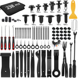 GOOACC - GRC-33 240PCS Bumper Retainer Clips Car Plastic Rivets Fasteners Push Retainer Kit Most Popular Sizes Auto Push Pin Rivets Set -Door Trim Panel Fender Clips for GM Ford Toyota Honda Chrysler