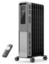 PELONIS Oil Filled Radiator Heater for Indoor Use Large Room with Remote, Electric Space Heater with Thermostat, Energy Efficient with ECO Mode, 24H Timer, Quiet, Overheat & Tip-Over Protection, 1500W